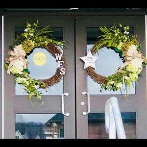 Door Charm original reflection grapevine wreath.